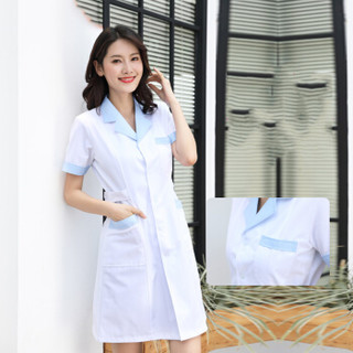 Markentsee 2019秋季新品女装药店口腔美容纹绣师工服护士服长袖女白大褂 GZHNZK13 白色收腰款长袖 M