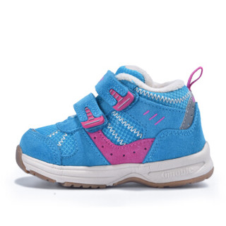 基诺浦冬季新款男女儿童学步鞋加厚保暖棉鞋防滑机能鞋TXG345 蓝色 6