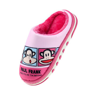 PaulFrank 大嘴猴儿童棉拖鞋 男童女童舒适保暖家居拖 PF597K 粉红 210（适合内长200mm）