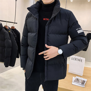 金盾（KIN DON）棉服 男2019冬季新款韩版潮流立领加厚保暖帅气工装棉衣 305B-M005 黑色 3XL