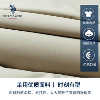 U.S. POLO ASSN. 羽绒服男2019秋冬新品白鸭绒加厚保暖中长款羽绒服男士防风大衣 6194117100 卡其 2XL