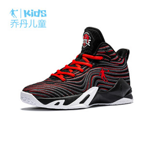 乔丹（QIAODAN）童鞋男中大童防滑耐磨篮球鞋儿童运动鞋 QM9350104极光红/黑色38