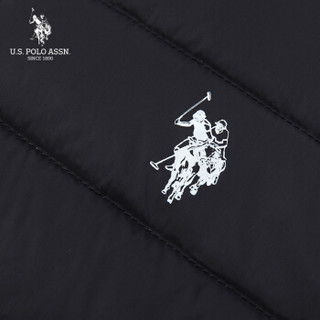 U.S. POLO ASSN.羽绒马甲男2019新款秋冬季短款轻薄羽绒背心马夹 黑色 165/88A（S）