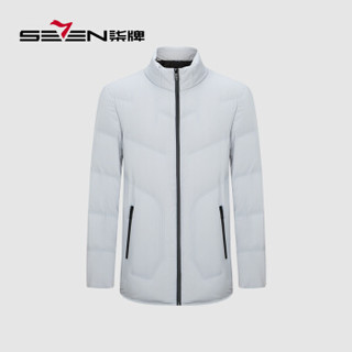 柒牌 SEVEN 羽绒服男2019冬季新品男士休闲保暖上衣白鸭绒外套 117E70020 浅灰175