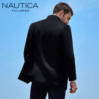 诺帝卡 NAUTICA  2019秋冬季新品羊毛毛呢大衣男士时尚商务翻领保暖简约外套 NDY96013 黑色 52(180/96A)