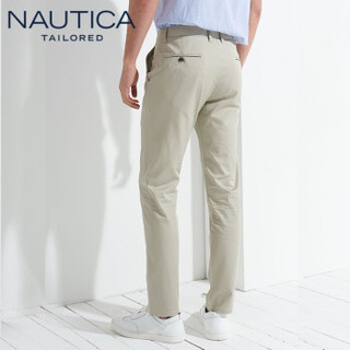 诺帝卡 NAUTICA 2019秋冬新款西裤男士正装直筒弹力商务时尚纯色休闲长裤修身 NXK91005 卡其灰33(175/85A)