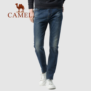 骆驼（CAMEL）男装 2019秋冬新款直筒牛仔裤男韩版潮流休闲宽松直脚长裤男 D9X134391 深蓝_31