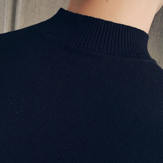 卡帝乐鳄鱼（CARTELO）短袖针织衫男半高领纯色休闲毛衣2019年秋季新款轻薄保暖打底衫修身线衣 黑色 XL