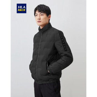 HLA海澜之家羽绒服2019冬季新品简约立领耐磨保暖净色外套HWRAJ4R052A黑色(99)190/104A(56)