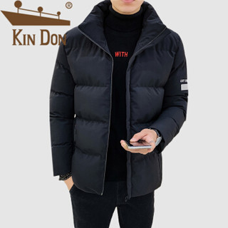 金盾（KIN DON）棉服 男2019冬季新款韩版潮流立领加厚保暖帅气工装棉衣 305B-M005 黑色 4XL