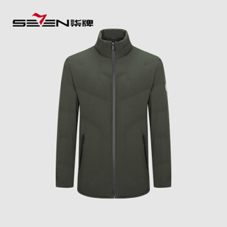 柒牌 SEVEN 羽绒服男2019冬季新品男士休闲保暖上衣白鸭绒外套 117E70020 军绿170