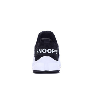 史努比（SNOOPY）童鞋儿童运动鞋 男女童网面透气休闲鞋 S913A2708黑色26