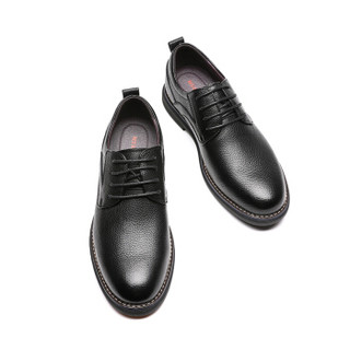 红蜻蜓 （RED DRAGONFLY）男士商务休闲皮鞋时尚舒适低帮系带男鞋 WTA94781/82 黑色 43
