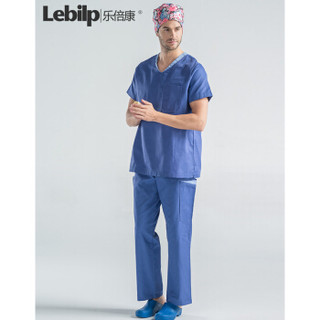 乐倍康（Lebilp）手术衣纯棉洗手衣短袖护士服刷手服工作服 深蓝（男女同款） S