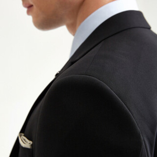 柒牌 SEVEN 单西商务休闲男士正装上衣西服外套质感固型职业装 117C70080  黑色A46