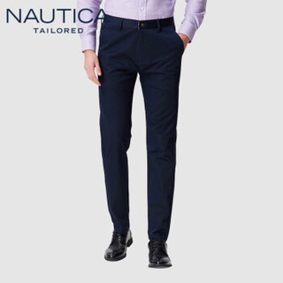 诺帝卡 NAUTICA 2019秋冬新款西裤男士正装直筒弹力商务时尚纯色休闲长裤修身 NXK91005 藏青34(175/88A)