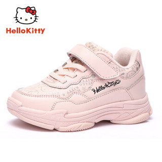 HELLOKITTY 童鞋女童运动鞋 冬季新款儿童加棉保暖女孩学生潮鞋 K8543829加棉浅粉30