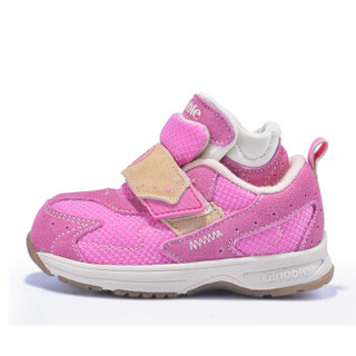 基诺浦1-5岁男女儿童防滑机能鞋高帮袋鼠鞋冬款婴儿学步鞋TXG348 粉色/米色 6