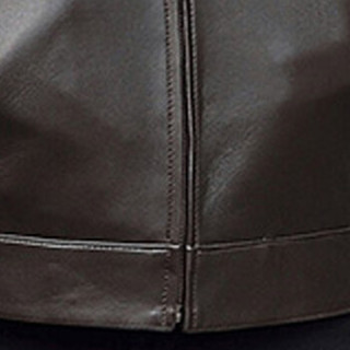 俞兆林（YUZHAOLIN）绵羊皮衣 男士大码纯色薄款夹克外套5017-1527深棕色3XL