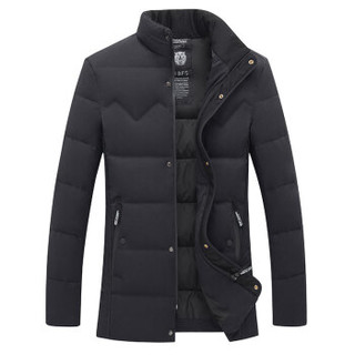 南极人2019冬季新款轻薄款羽绒服男短款青年修身保暖潮羽绒外套 JP865055 黑色 180/96A