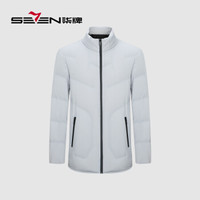 SEVEN 柒牌 羽绒服男2019冬季新品男士休闲保暖上衣白鸭绒外套 117E70020 浅灰165