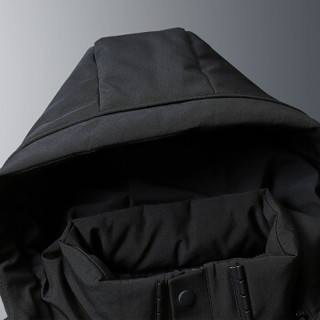 北极绒（Bejirong）羽绒服男 2019冬新款男士可脱卸帽大众百搭中长款款羽绒服 QT3003-A916 黑色 180/XL
