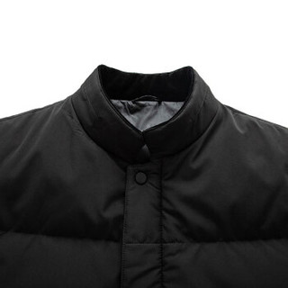 北极绒（Bejirong）新款短款立领羽绒服男爸爸商务冬装保暖羽绒衣休闲外套 D19F538 黑色 170/88A