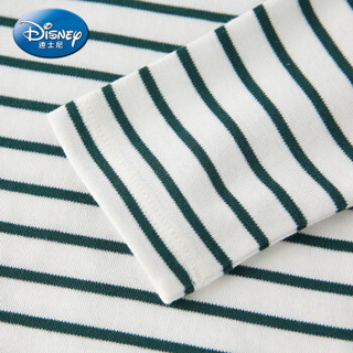 迪士尼 Disney 童装男童宝宝衣服针织长袖T恤可爱上衣2019秋 DA931AE04 白墨绿条 120