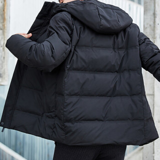 啄木鸟（TUCANO）羽绒服男加厚2019冬季新品男士时尚修身连帽保暖防寒男装外套 黑色 XL