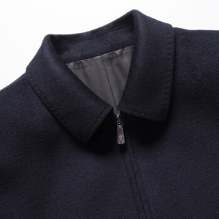 罗蒙（ROMON）毛呢大衣男2019新款羊毛夹克短款商务休闲外套9MN983020 黑色 XL