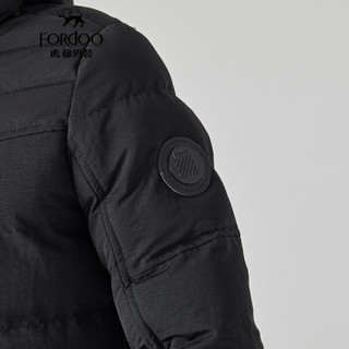 虎都（FORDOO）男士棉服 2019冬季新款简约时尚抗寒保暖工装外套 VA2AH19881059 黑色 175/XL
