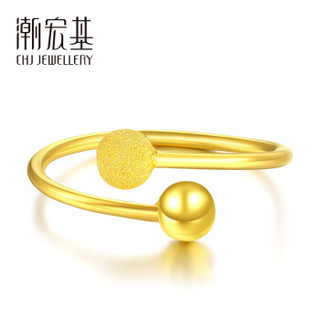 潮宏基 CHJ JEWELLERY 花火 足金黄金戒指女款 计价 SRG30001167 约2.1g