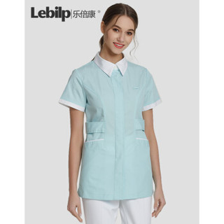 乐倍康（Lebilp）护士服女秋冬蓝色护士上衣美容院医院工作服 浅绿色短袖 XXL