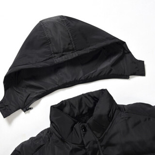 恒源祥棉衣男装外套中年棉服加厚常规款可脱卸帽子保暖棉袄 黑色 2XL（185/100A）