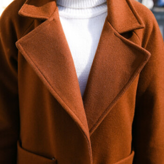 加厚韩版女装毛呢外套显瘦修身中长款呢子大衣风衣女 llgy40mx 姜糖色