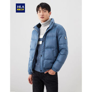 HLA海澜之家羽绒服男2019冬季新品时尚条纹休闲印花外套HWRAJ4R094A蓝灰条纹(J1)180/96A(52) cz