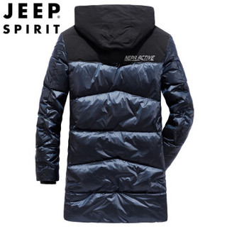 吉普 JEEP 男士羽绒服新款2019冬季厚款青年休闲时尚百搭保暖羽绒服 ZY8810 藏青色 L