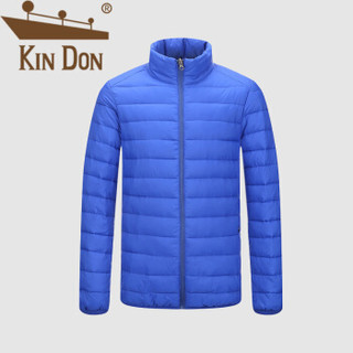 金盾（KIN DON）羽绒服 男2019冬季新款休闲运动防寒加厚保暖立领轻薄冬款短款羽绒服 QT815- F01 蓝色 M