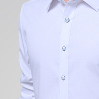 猫人（MiiOW）衬衫 男士商务休闲纯色加绒加厚保暖长袖衬衣A180-5618A白色加绒5XL