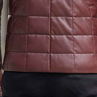 俞兆林（YUZHAOLIN）轻量羽绒服 男士时尚立领羽绒服皮衣外套2020-1-1706酒红色4XL