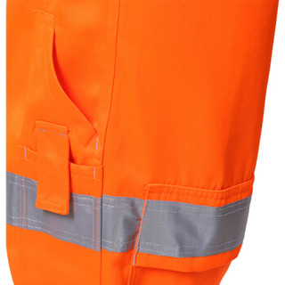 博迪嘉 V2GN610荧光薄款长裤 防风透气反光雨衣 双针缝制工作裤 荧光橘红色 S 1件 可定制