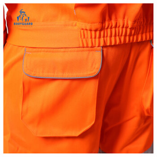 博迪嘉 V2GN610荧光薄款长裤 防风透气反光雨衣 双针缝制工作裤 荧光橘红色 S 1件 可定制