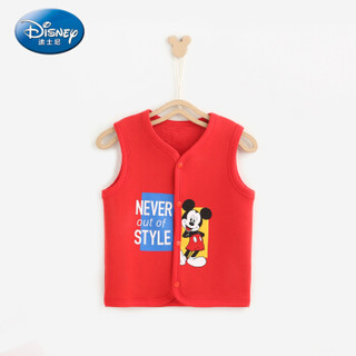 迪士尼 Disney 童装男童中小童保暖加厚马甲黄金绒宝宝衣服上衣2019冬 DA942FE01 大红 100