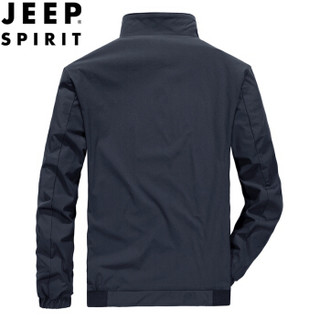 吉普 JEEP 2019春秋新品男装夹克外套男士薄款立领茄克衫防风衣 L2678灰色 XL