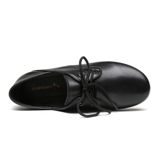 红蜻蜓（REDDRAGONFLY）时尚休闲英伦风舒适平跟百搭单鞋 WTB91071/72/73 黑色 35