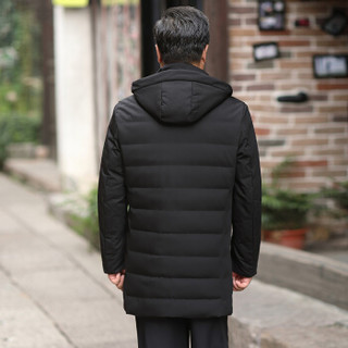 恒源祥羽绒服男士冬季新款修身90%白鸭绒加厚保暖外套 黑色 3XL(190/104A)
