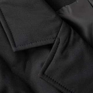 金盾（KIN DON）羽绒服 男2019冬季新款休闲百搭韩版潮流翻领加厚保暖领口刺绣外套 D220-9005 黑色 XL