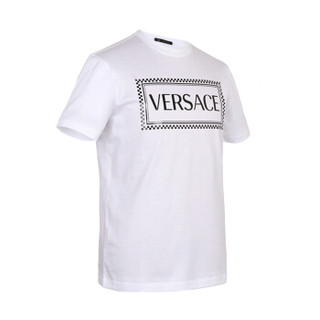 VERSACE 范思哲 奢侈品 19秋冬新款 男士白色棉质LOGO短袖T恤 A81548 A201952 A001 M码