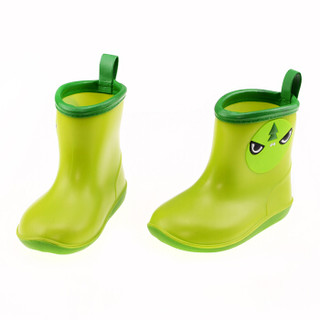 御乐 儿童可爱卡通短筒防水宝宝小学生雨鞋水靴 YY2012 绿色 23