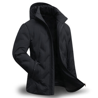 南极人可脱卸帽羽绒服男短款青年修身冬季保暖羽绒服潮外套 MDYD3F011 黑色 180/XL